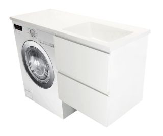 Подвесная тумба с раковиной Эстет Dallas Luxe ФР-00002924 П 140см два ящика белый